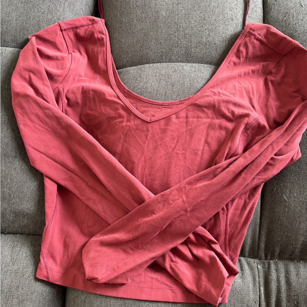 lululemon athletica Deep Red Long Sleeve Top